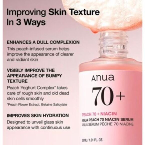 ANUA - NWT - Peach 70 Niacin Serum/Brightening & Hydrating Face Serum 1.0 fl oz - Picture 8 of 15
